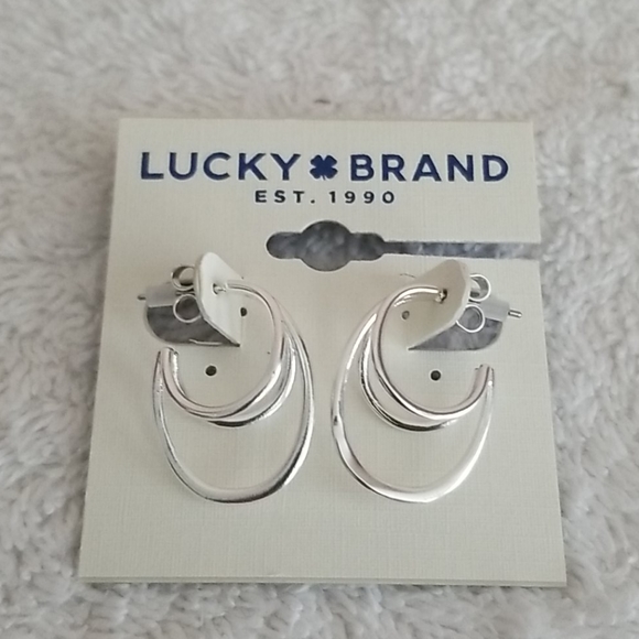 New Lucky Brand Link Hoop Earrings. - Picture 2 of 6